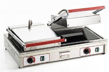 PIASTRA IN VETRO-CERAMICA DOPPIA LISCIA O RIGATA CON COPERCHIO