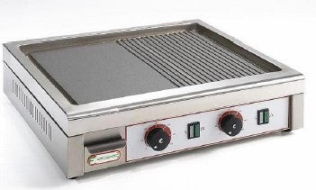 PIASTRA GRILL IN ACCIAIO INOX LISCIA, RIGATA O MISTA