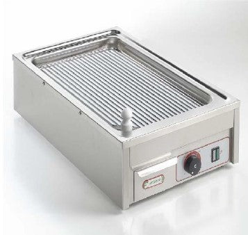 PIASTRA IN ACCIAIO CROMATO FRY-TOP LISCIA O RIGATA