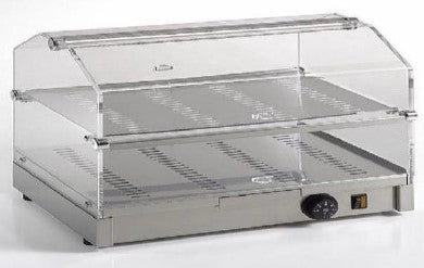 VETRINETTA RISCALDATA A 2 PIANI L 800 CON ANTINA ROTONDA