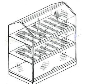 VETRINETTA NEUTRA A 3 PIANI L 500