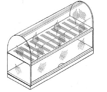 VETRINETTA NEUTRA A 2 PIANI L 800 CON ANTINA ROTONDA