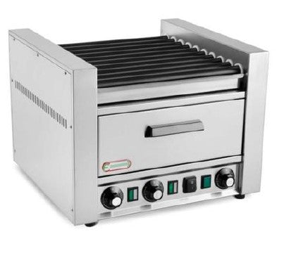 CUOCI WURSTEL A 6 RULLI CON CASSETTO PORTAPANE RISCALDATO