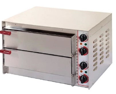 FORNETTO PIZZA CON 2 APERTURE E PIANI DI COTTURA IN REFRATTARIO FP66R