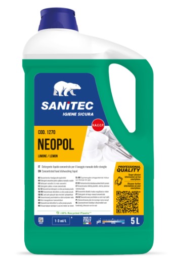 DETERGENTE LIQUIDO PER STOVIGLIE - NEOPOL PIATTI GEL 5KG