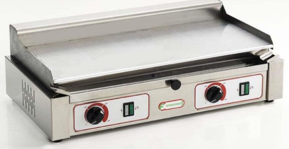 TOSTIERA GRILL DOPPIA CON PIASTRA IN ACCIAIO CROMATO LISCIA, RIGATA O MISTA