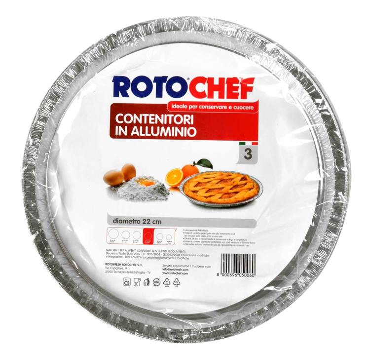 SET 3PZ CONTENITORI IN ALLUMINIO diam.22 H 4cm