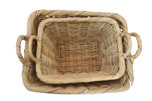 SET COPPIA CESTE GIUNCO COTTAGE