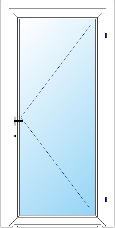 Porta un'anta in pvc con serratura L. 85 x H. 210 cm