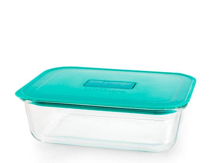 CONTENITORE 22X17 IN VETRO BOROSILICATO CON TAPPO AZZURRO