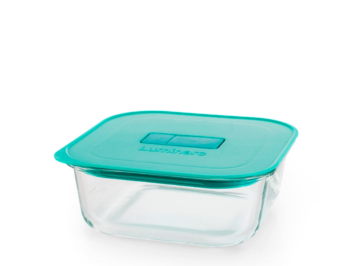 CONTENITORE 17,5X17,5 IN VETRO BOROSILICATO CON TAPPO AZZURRO