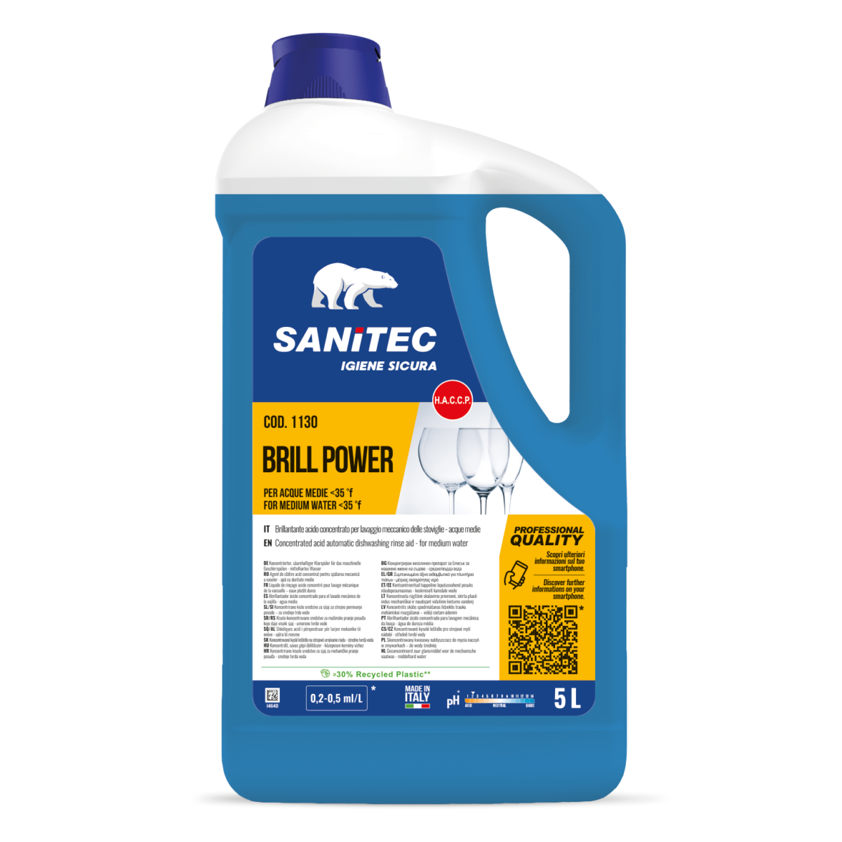 BRILLANTANTE LAVASTOVIGLIE ACIDO CONCENTRATO - BRILL POWER 5LT