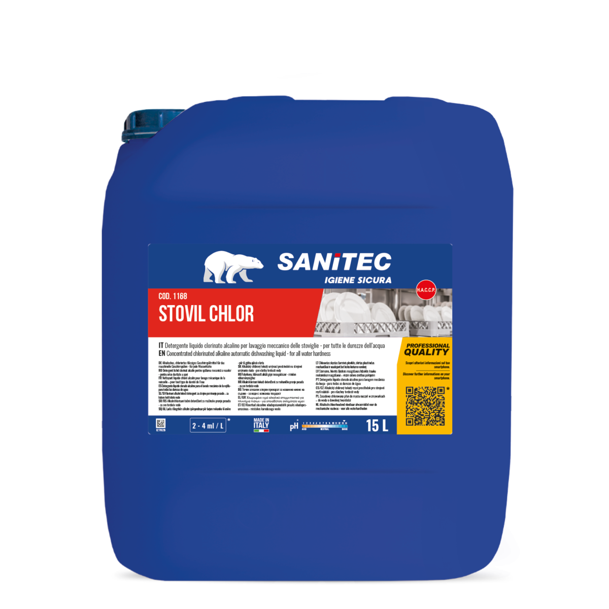 DETERGNETE CLORINATO ALCALINO - STOVIL CHLOR 15LT