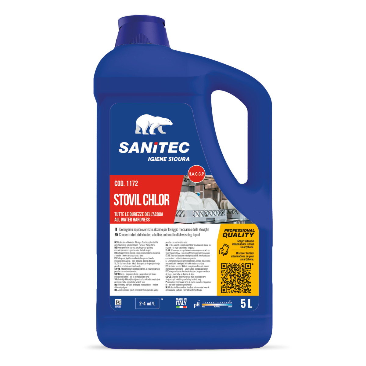 DETERGENTE CLORINATO ALCALINO - STOVIL CHLOR 5LT