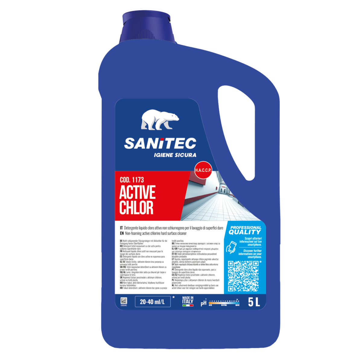 DETERGENTE PROFUMATO CON CLORO ATTIVO - ACTIVE CHLOR 5L