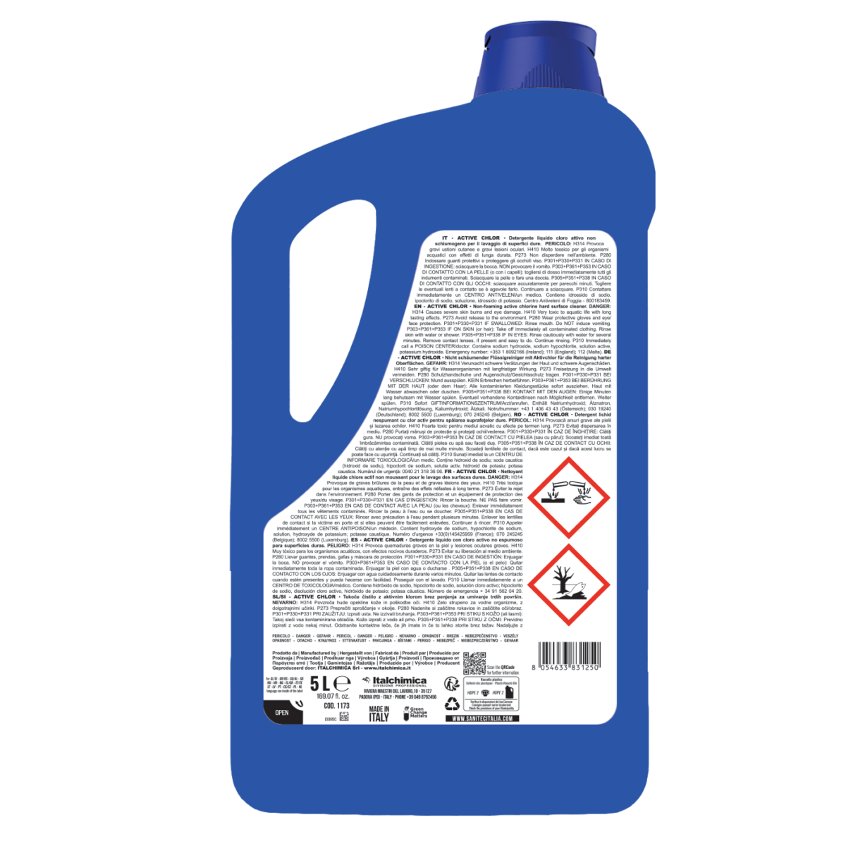 DETERGENTE PROFUMATO CON CLORO ATTIVO - ACTIVE CHLOR 5L