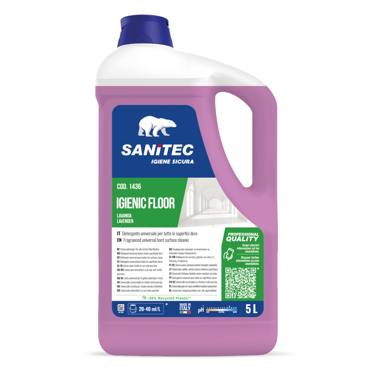 DETERGENTE SGRASSANTE PER TUTTI I PAVIMENTI - IGIENIC FLOOR LAVANDA 5LT