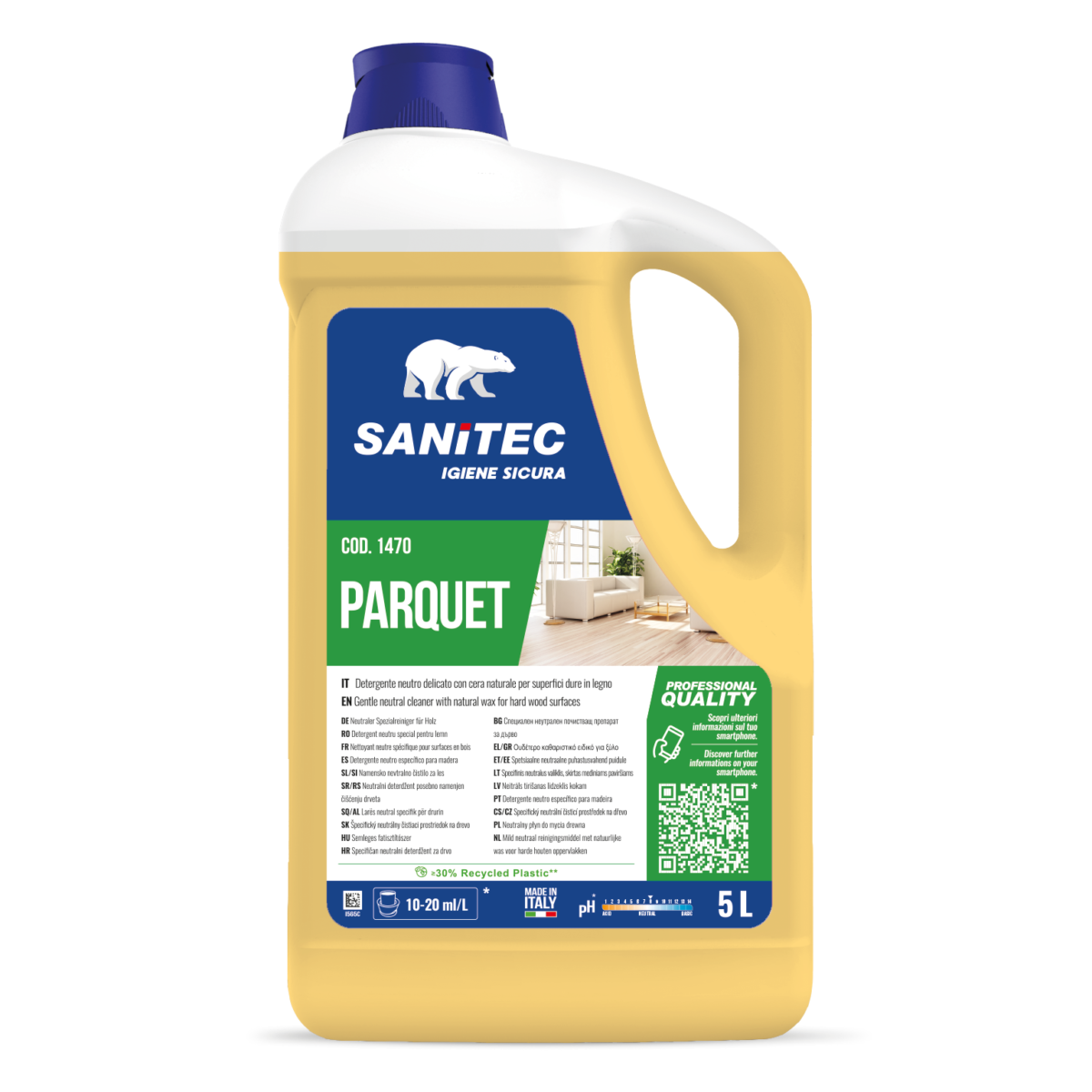 DETERGENTE NEUTRO DELICATO CON CERA NATURALE PER PAVIMENTI IN LEGNO - PARQUET FLOREALE 5LT