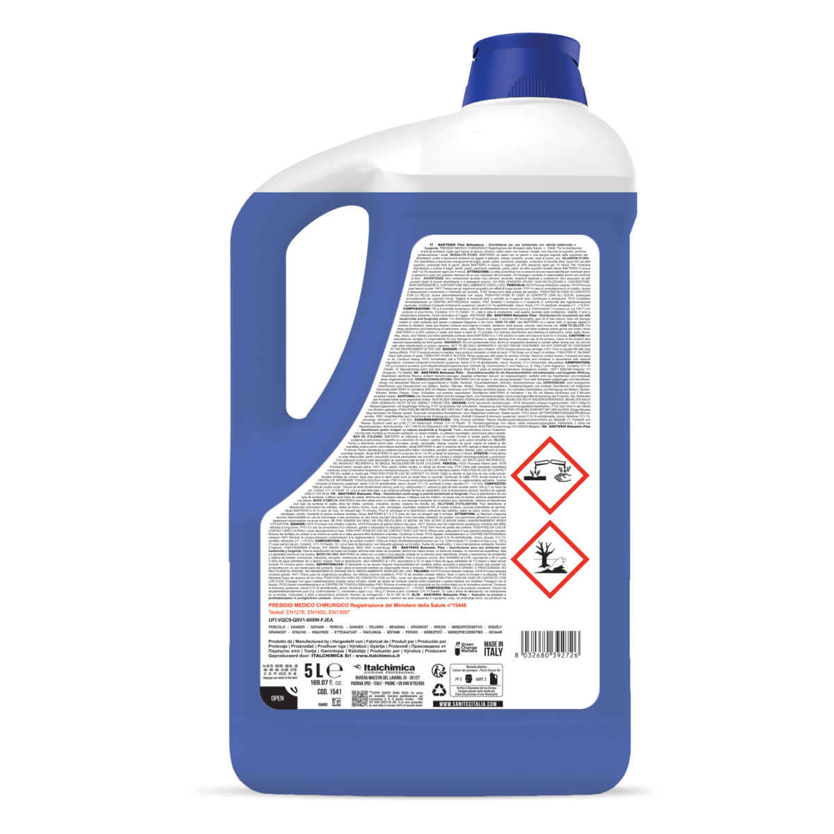 DISINFETTANTE PER USO AMBIENTALE - BAKTERIO PINO BALSAMICO 5LT