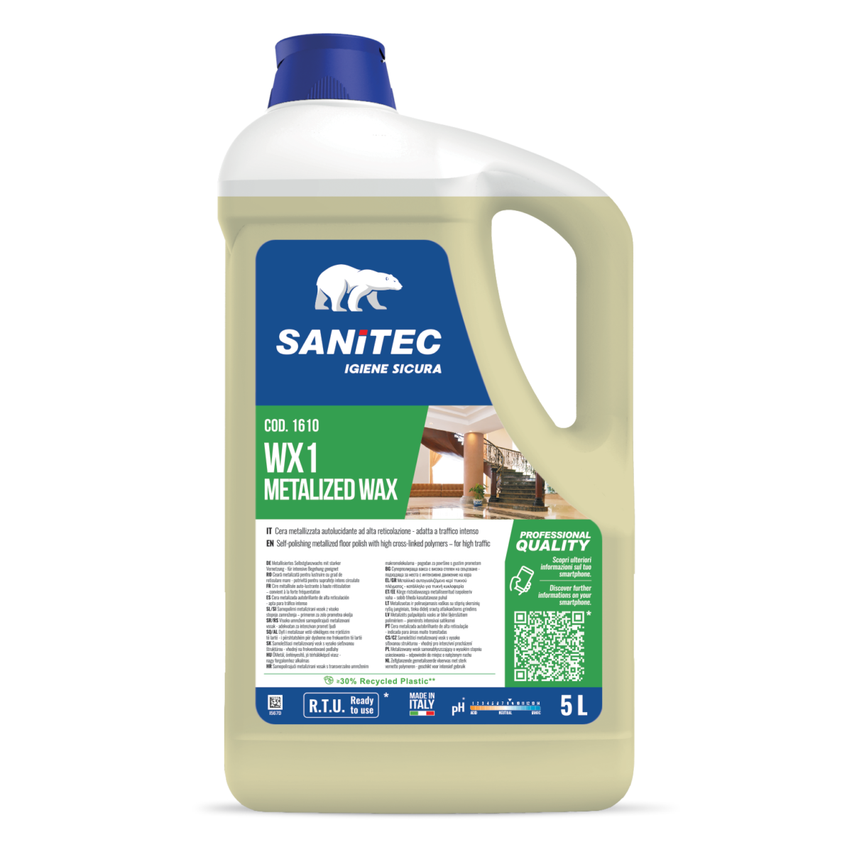 CERA METALLIZZATA PER PAVIMENTI -  WX1 MATALIZED WAX FLOREALE 5LT