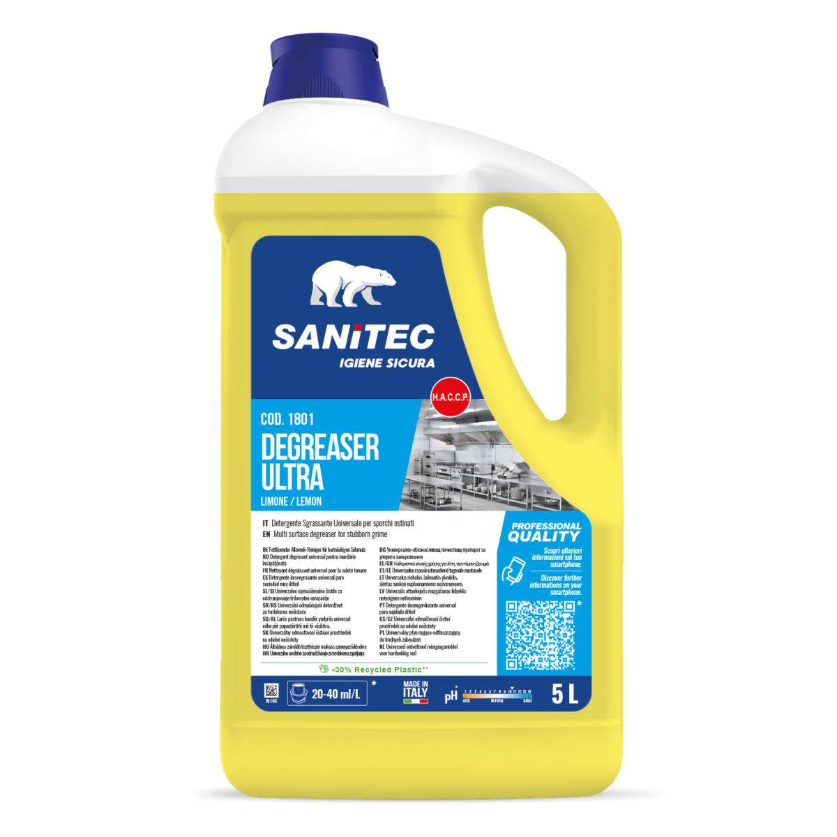 DETERGENTE SGRASSANTE CONCENTRATO - DEGREASER ULTRA LIMONE 5LT