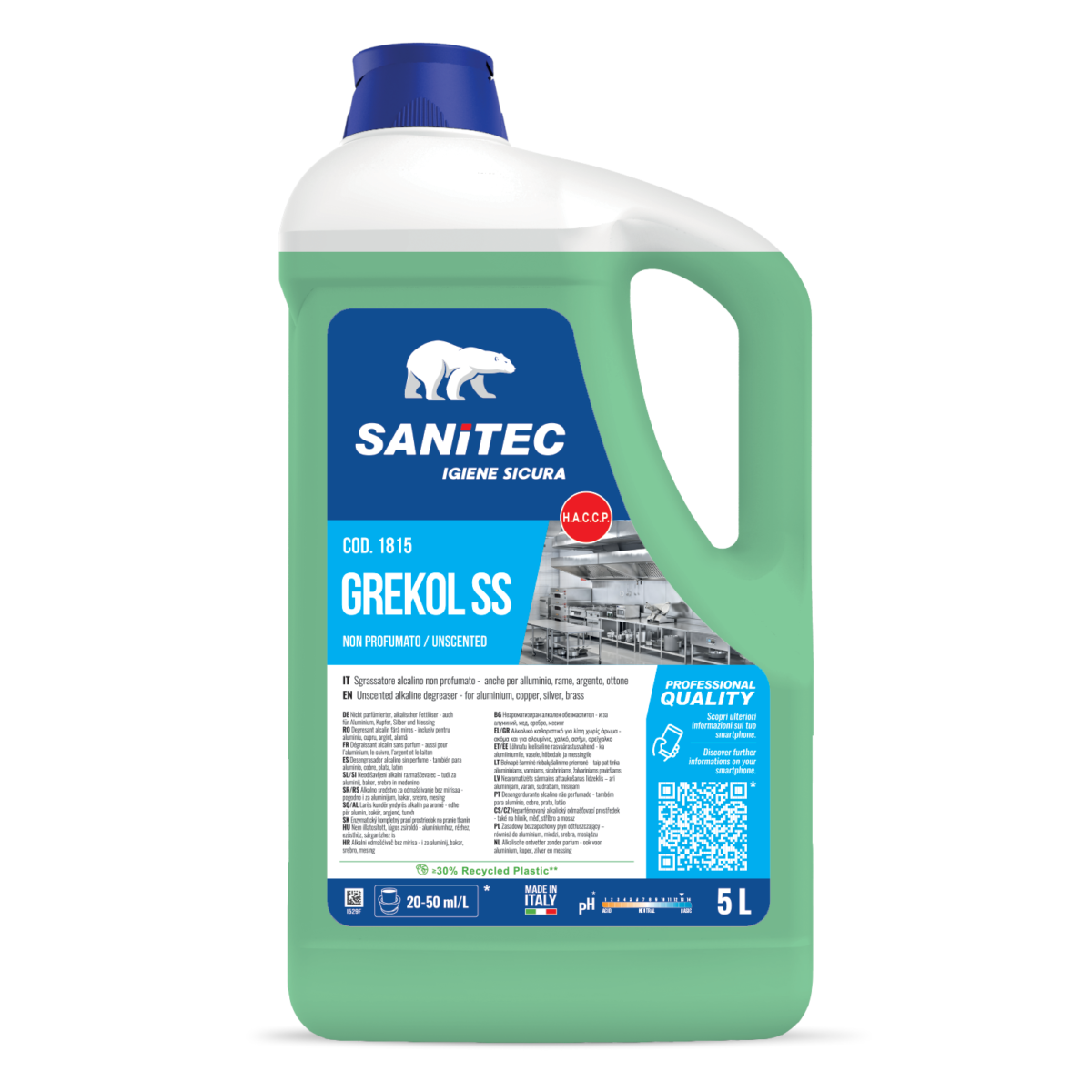 SGRASSATORE IGIENIZZANTE CONCENTRATO - GREKOL SS 5LT