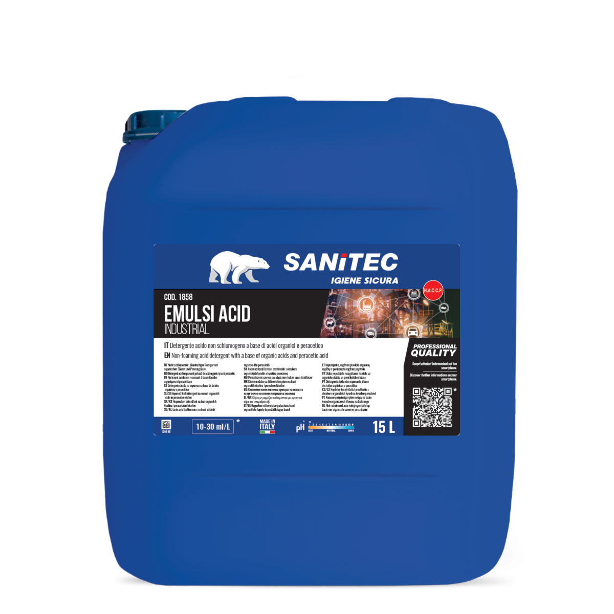 DETERGENTE ACIDO NON SCHIUMOGENO - EMULSI ACID 15LT