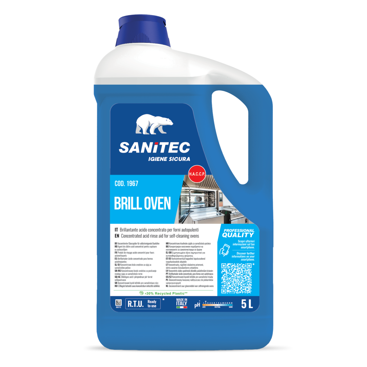 BRILLANTANTE ACIDO CONCENTRATO PER FORNI AUTOPULENTI - BRILL OVEN 5LT