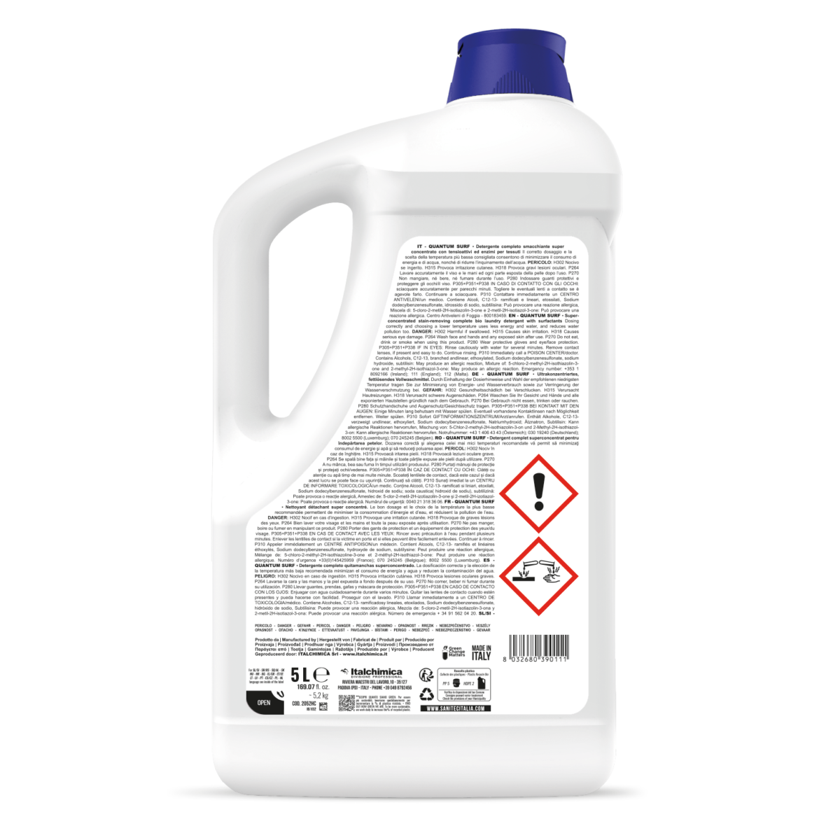 DETERGENTE SMACCHAINTE SUPER CONCENTRATO PER TESSUTI - QUANTUM SURF 5LT