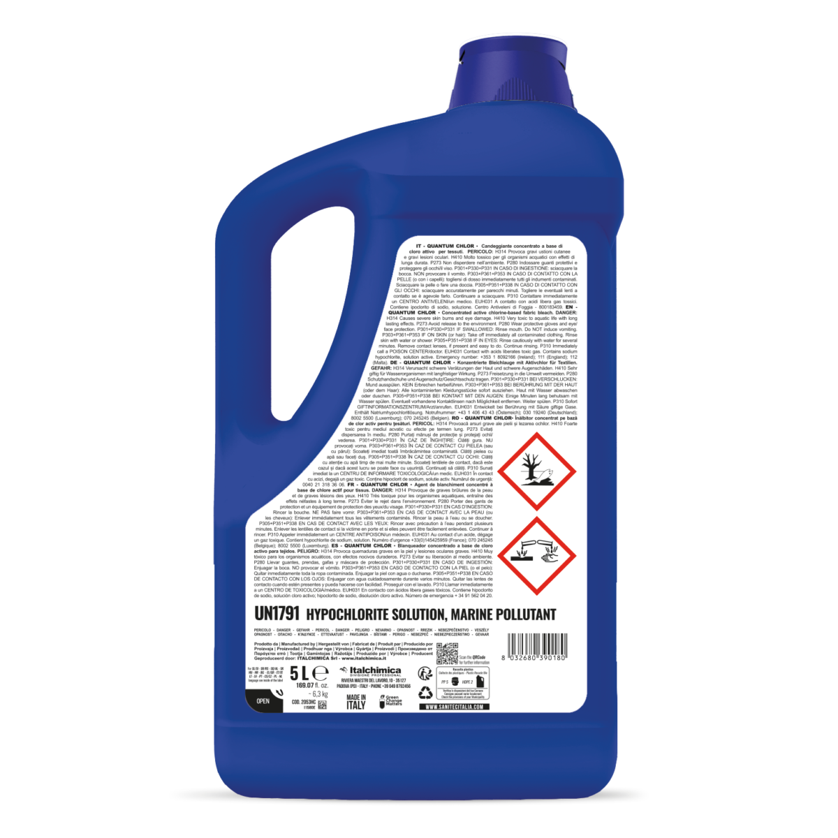 CANDEGGIANTE A BASE DI IPOCLORITO DI SODIO - QUANTUM CHLOR 5LT