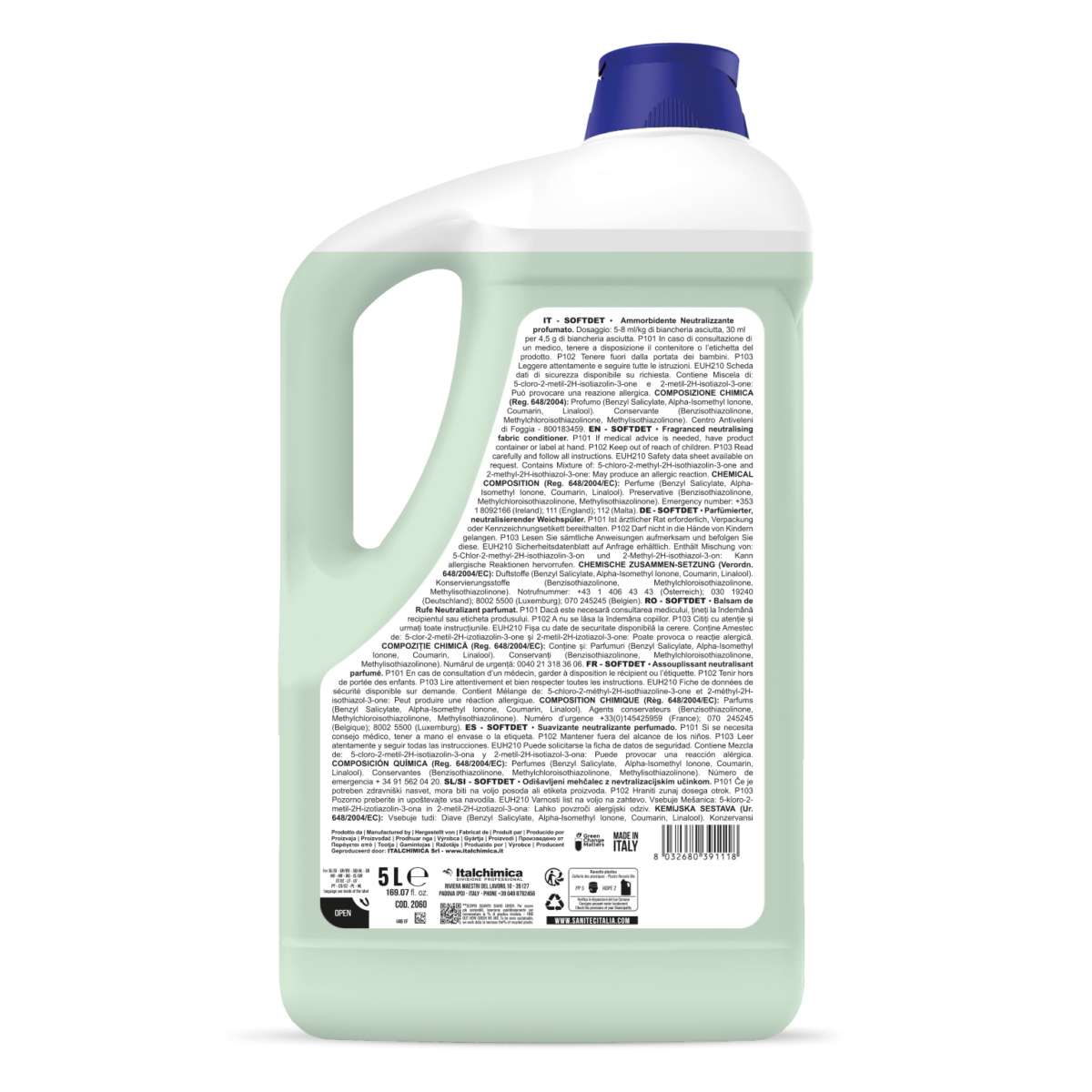AMMORBIDENTE CONCENTRATO PER TUTTI I TIPI DI TESSUTI - SOFTDET MUSCHIO BIANCO 5LT