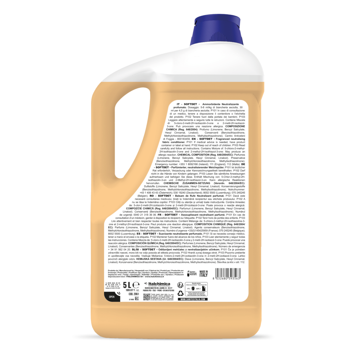 AMMORBIDENTE CONCENTRATO AD AZIONE NEUTRALIZZANTE, PER TUTTI I TIPI DI TESSUTO - SOFTDET ARGAN 5LT