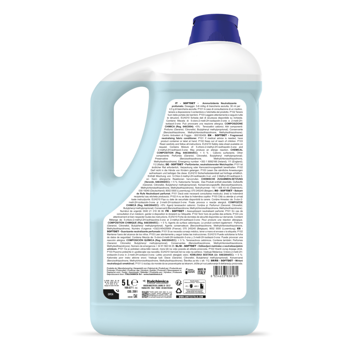 AMMORBIDENTE CONCENTRATO PER TUTTI I TIPI DI TESSUTI - SOFTDET ORCHIDEA BLU 5LT