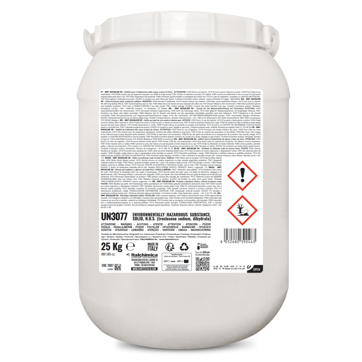 ADDITIVO PER IL TRATTAMENTO DELLE ACQUE A BASE DI CLORO - SW DICHLOR 56%  25KG