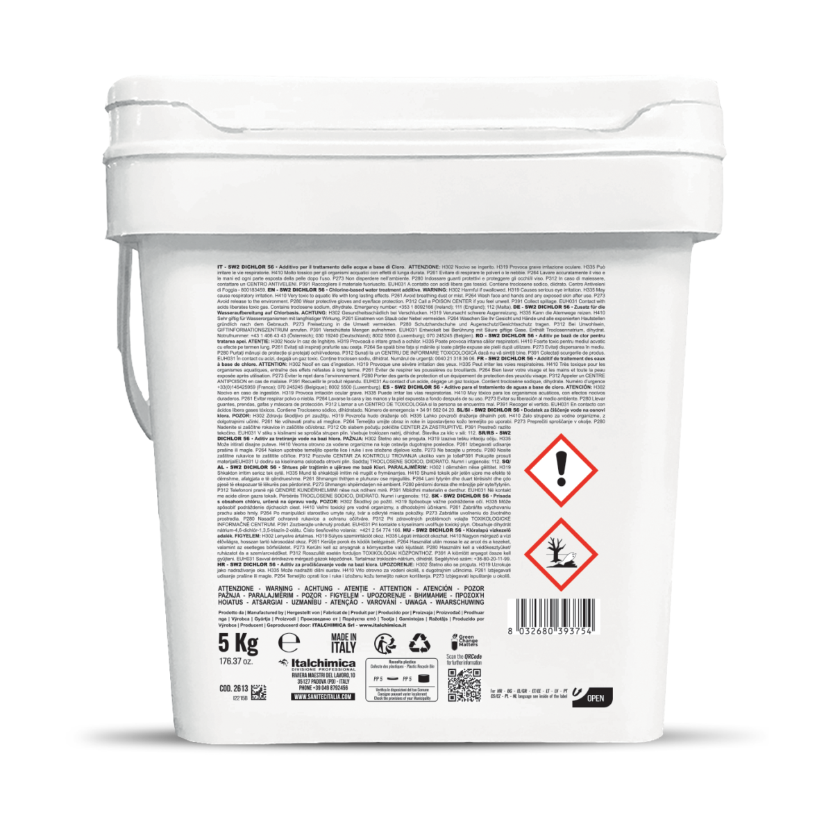 ADDITIVO PER IL TRATTAMENTO DELLE ACQUE A BASE DI CLORO - SW DICHLOR 56% 5KG