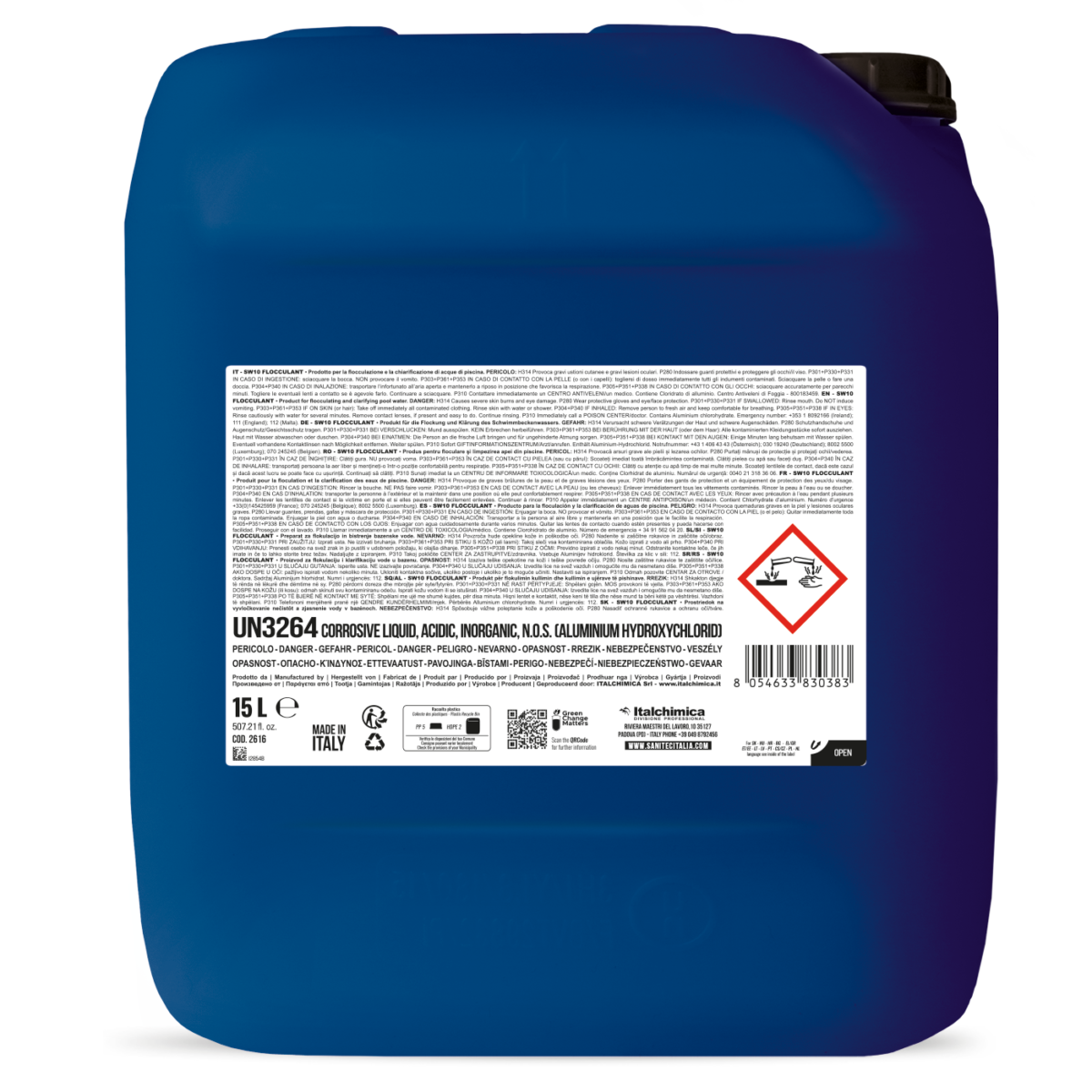 PRODOTTO PER LA FLOCCUAZIONE E LA CHIARIFICAZIONE DI ACQUE DI PISCINA - SW10 FLOCCULANT 15LT