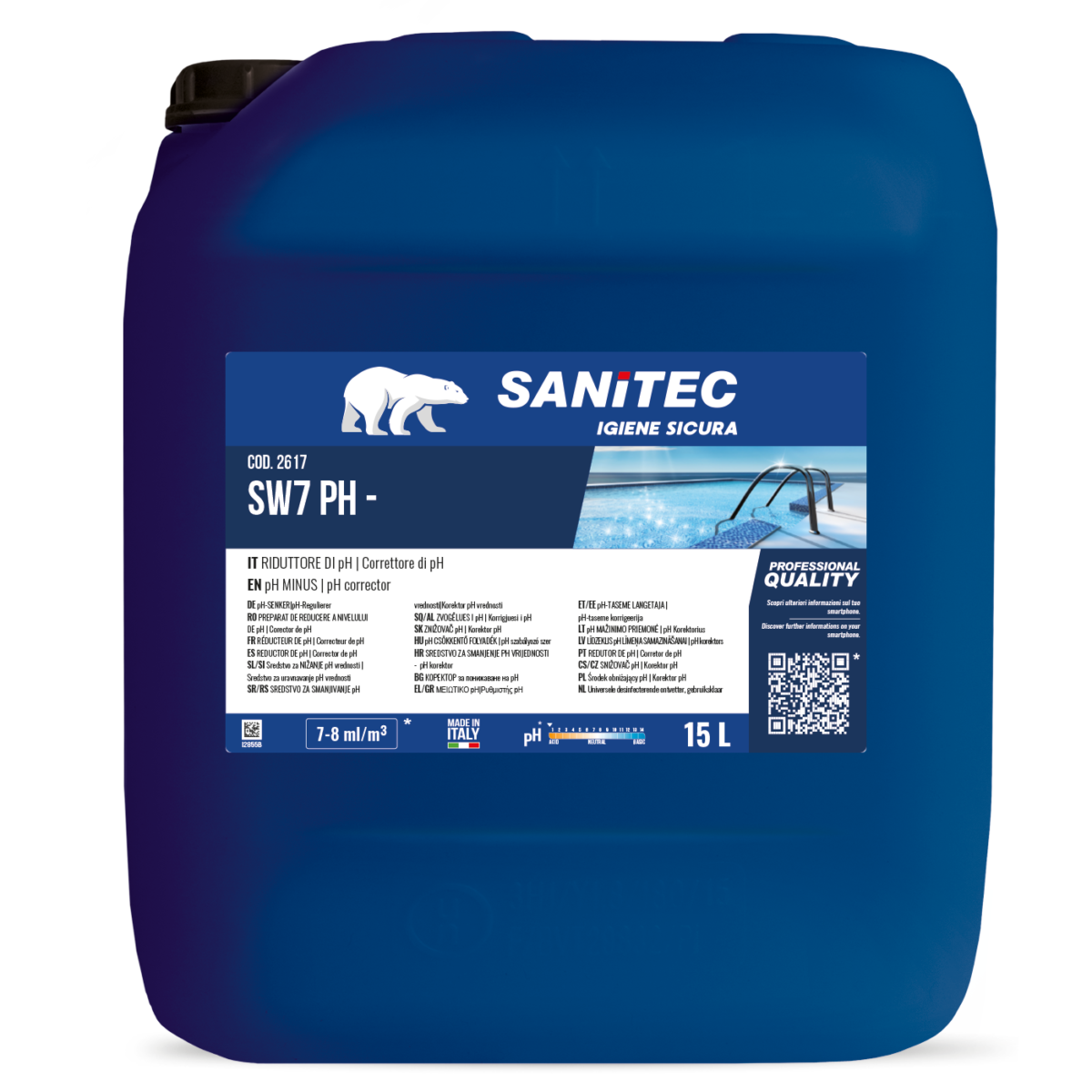 RIDUTTORE PH PISCINE - SW7 pH- 15LT