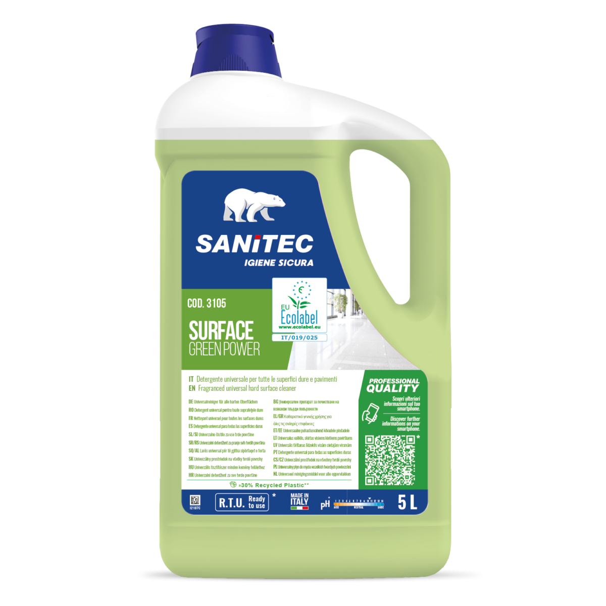 DETERGENTE PAVIMENTI - SURFACE GREEN POWER FLOREALE 5L