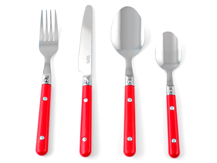 SERVIZIO POSATE 16PZ SAXO - MANICO ROSSO