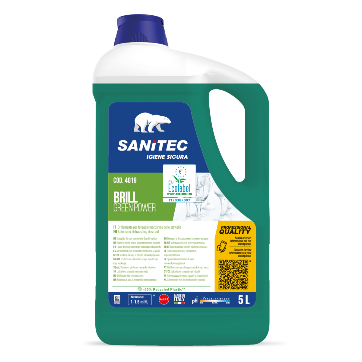ADDITIVO BRILLANTANTE LAVASTOVIGLIE - BRILL GREEN POWER 5LT
