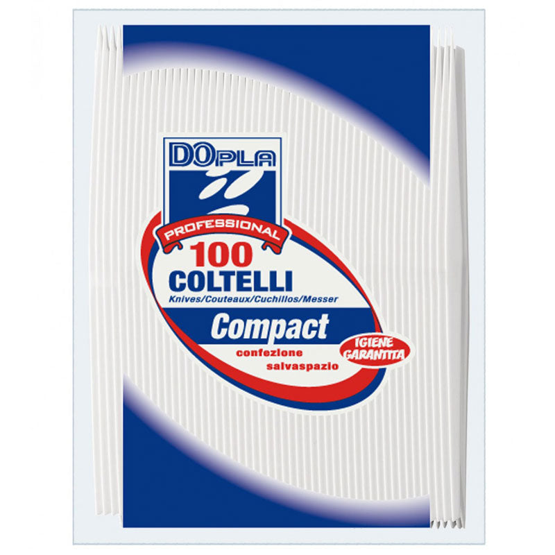 COLTELLI PLASTICA BIANCHI 100PZ