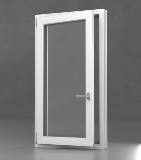 Finestra un'anta-ribalta in pvc L. 90 x H. 130 cm
