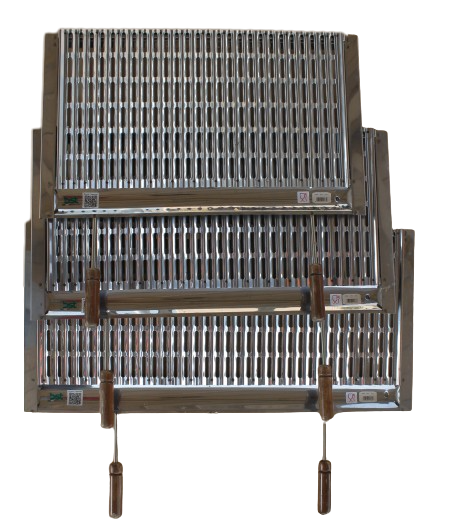 Griglia Per Camino In Acciaio Inox AISI 304 - Larghezza Regolabile 40-55cm, Con Manici In Legno - Foto 13