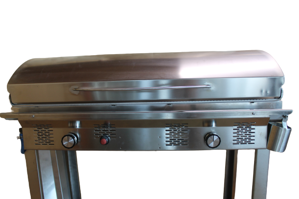 PIASTRA ARTIGIANALE INOX LISCIA/RIGATA 90x45cm