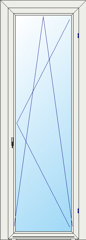 Portafinestra un'anta-ribalta in pvc L. 50 x H. 170 cm