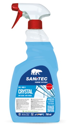 DETERGENTE VETRI-CRISTALLI-SPECCHI ANTIGOCCIA CRYSTAL AZZURRO 750ML