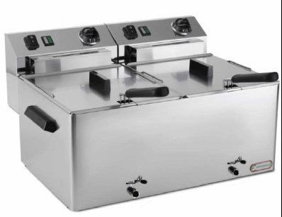 FRIGGITRICE ELETTRICA MONOFASE 7+7LT CON RUBINETTO DI SCARICO