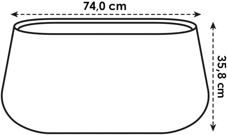 VASO PURE CONE LONG WHEELS CON RUOTE 75cm BIANCO