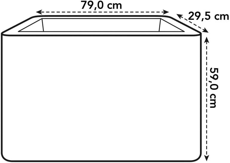 VASO PURE SOFT BRICK DIVIDER WHEELS 80cm CON RUOTE ANTRACITE