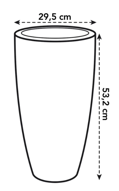 VASO PURE SOFT ROUND  HIGH 30cm ANTRACITE